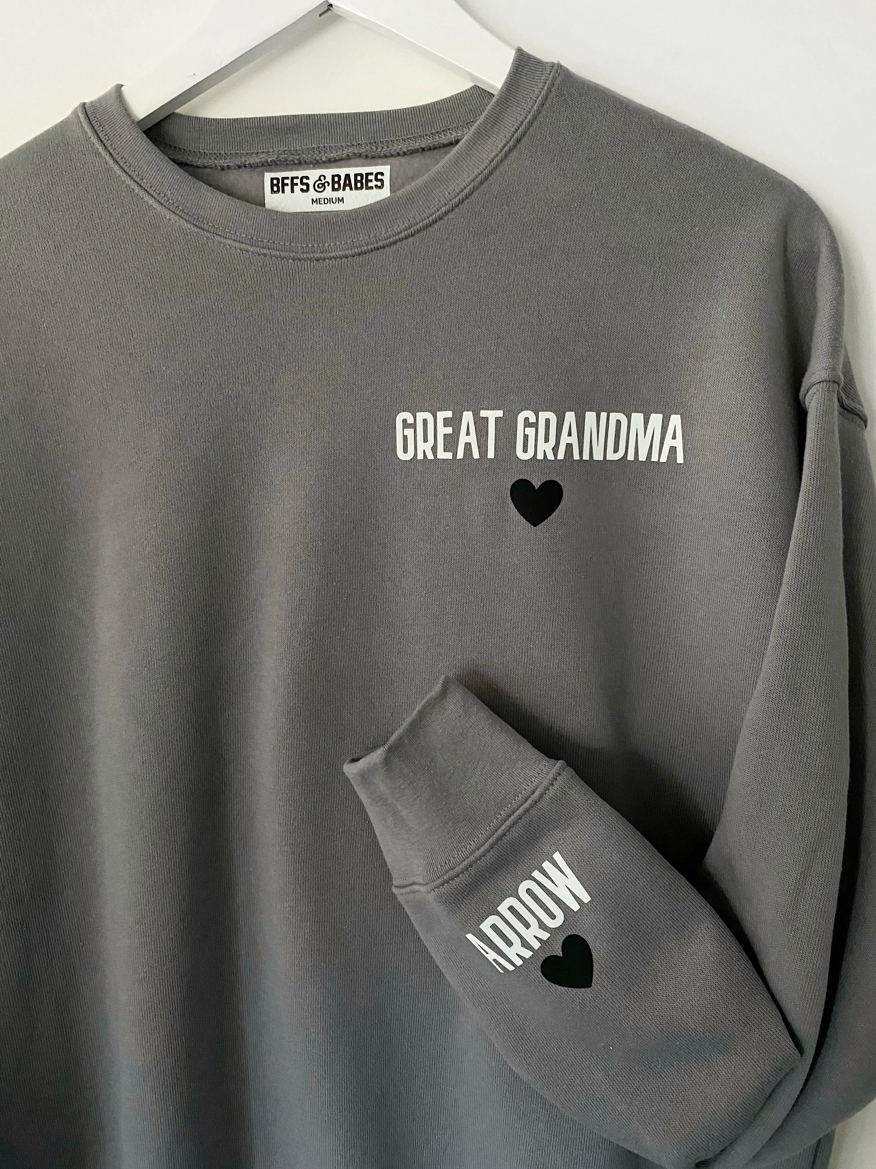 LOVE ON THE CUFF ♡ customizable stormy sweatshirt with personalized cuff sold by BFFS & BABES product image thumbnail 2