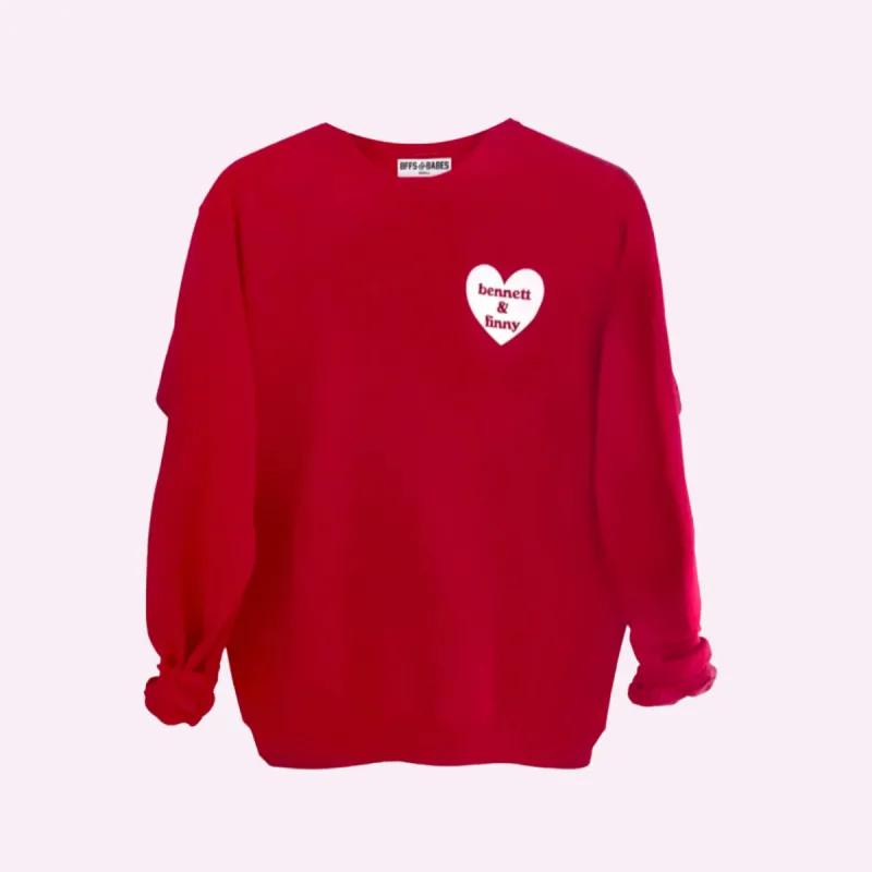 HEART U MOST ♡ red personalizable heart sweatshirt sold by BFFS & BABES