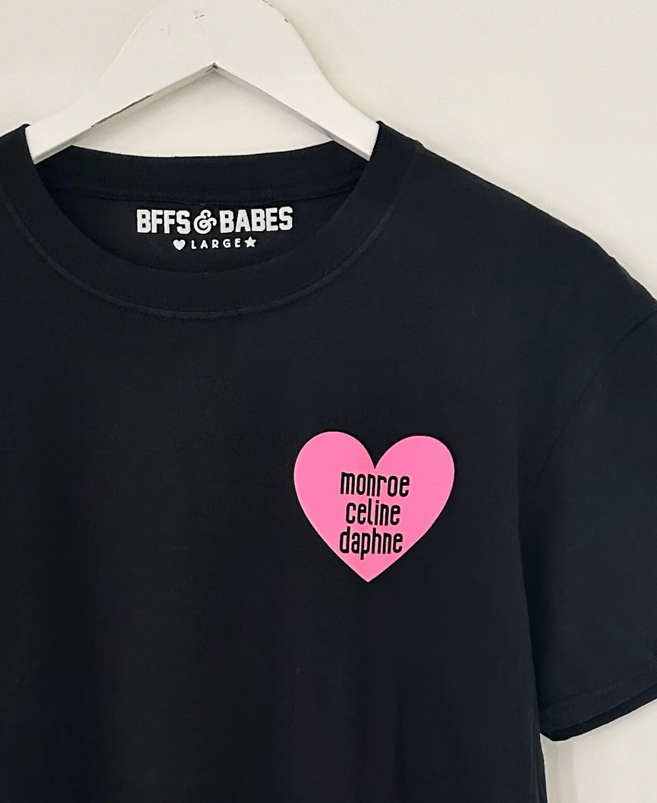 HEART U MOST ♡ black adult tee with pink heart sold by BFFS & BABES product image thumbnail 2