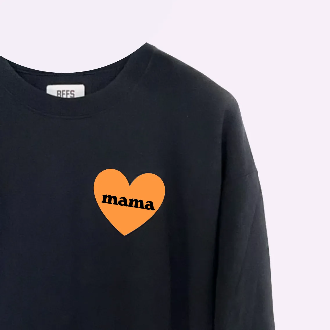 HEART U MOST ♡ black adult sweatshirt with orange heart sold by BFFS & BABES product image thumbnail 2
