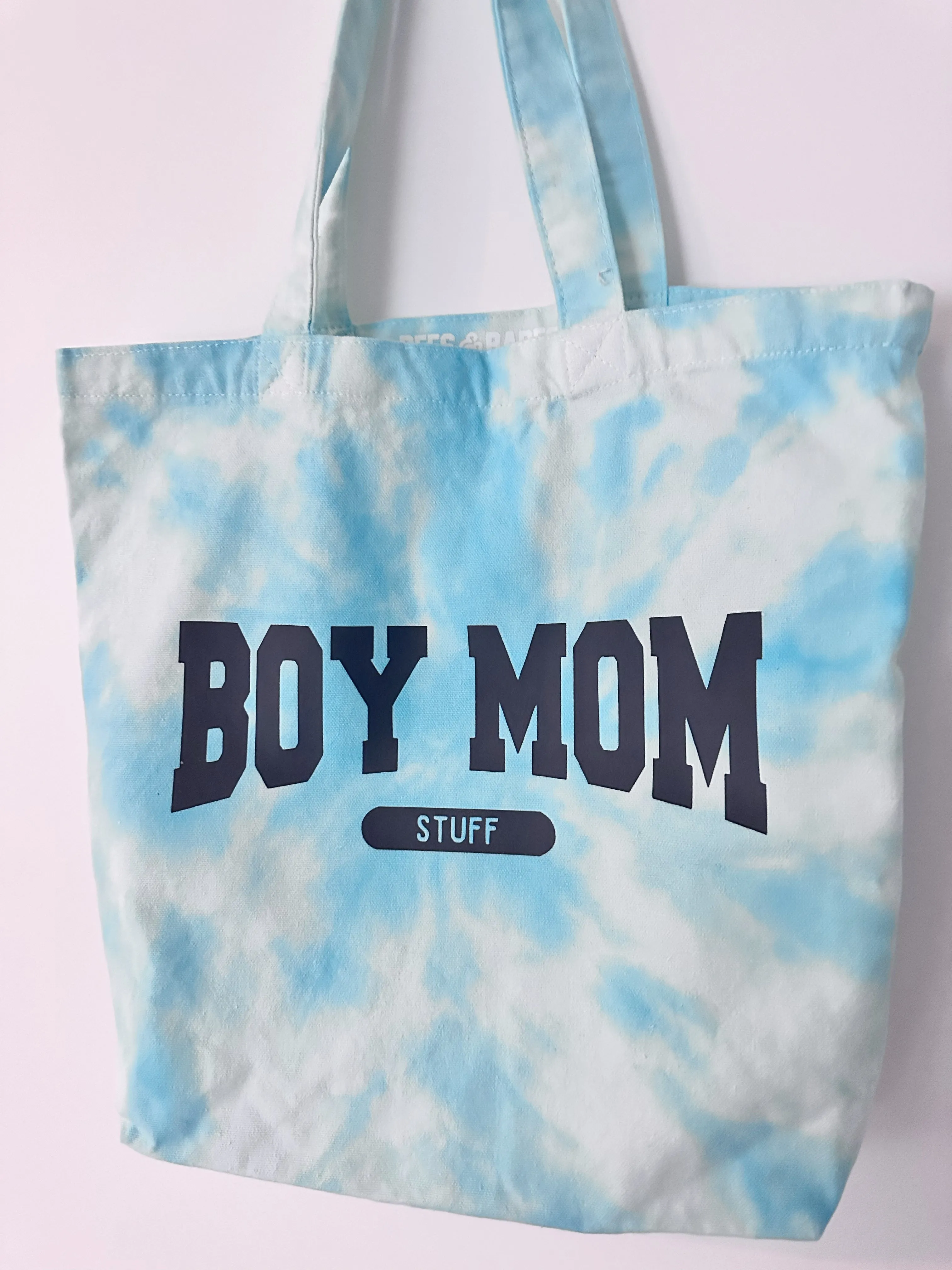 BOY MOM STUFF ♡ tie-dye tote bag sold by BFFS & BABES product image thumbnail 2