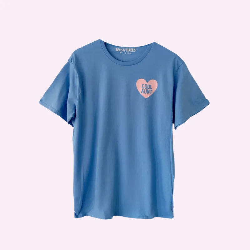 HEART U MOST ♡ blue adult tee with light pink heart sold by BFFS & BABES
