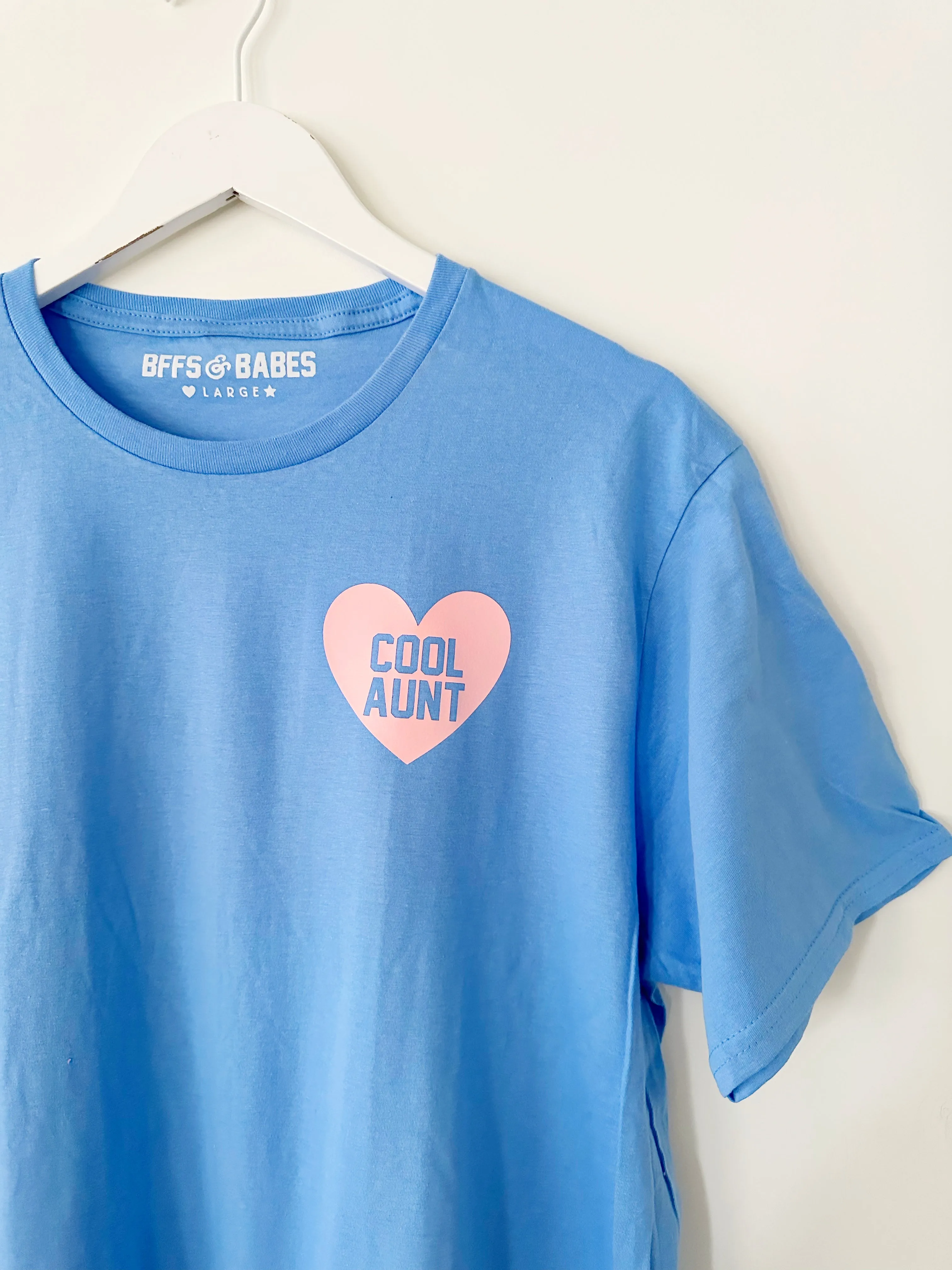 HEART U MOST ♡ blue adult tee with light pink heart sold by BFFS & BABES product image thumbnail 2