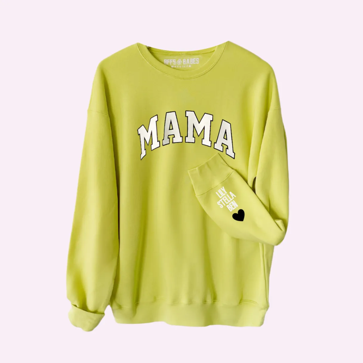 LOVE ON THE CUFF ♡ citrus mama sweatshirt with personalized cuff sold by BFFS & BABES
