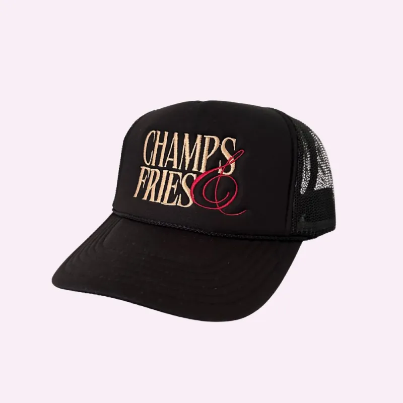 CHAMPS & FRIES ♡ embroidered trucker hat sold by BFFS & BABES