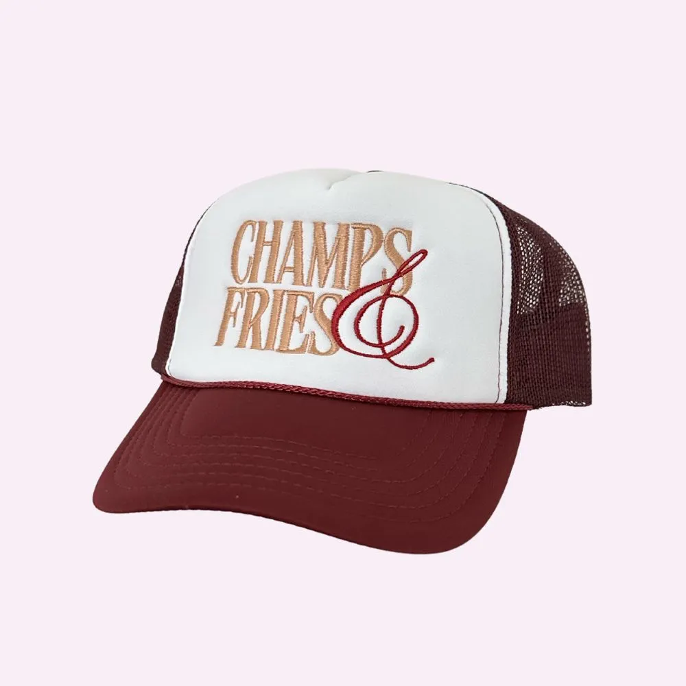 CHAMPS & FRIES ♡ embroidered trucker hat sold by BFFS & BABES product image thumbnail 3