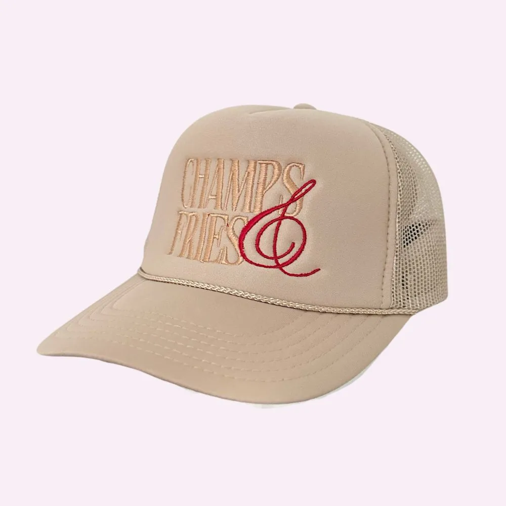 CHAMPS & FRIES ♡ embroidered trucker hat sold by BFFS & BABES product image thumbnail 2