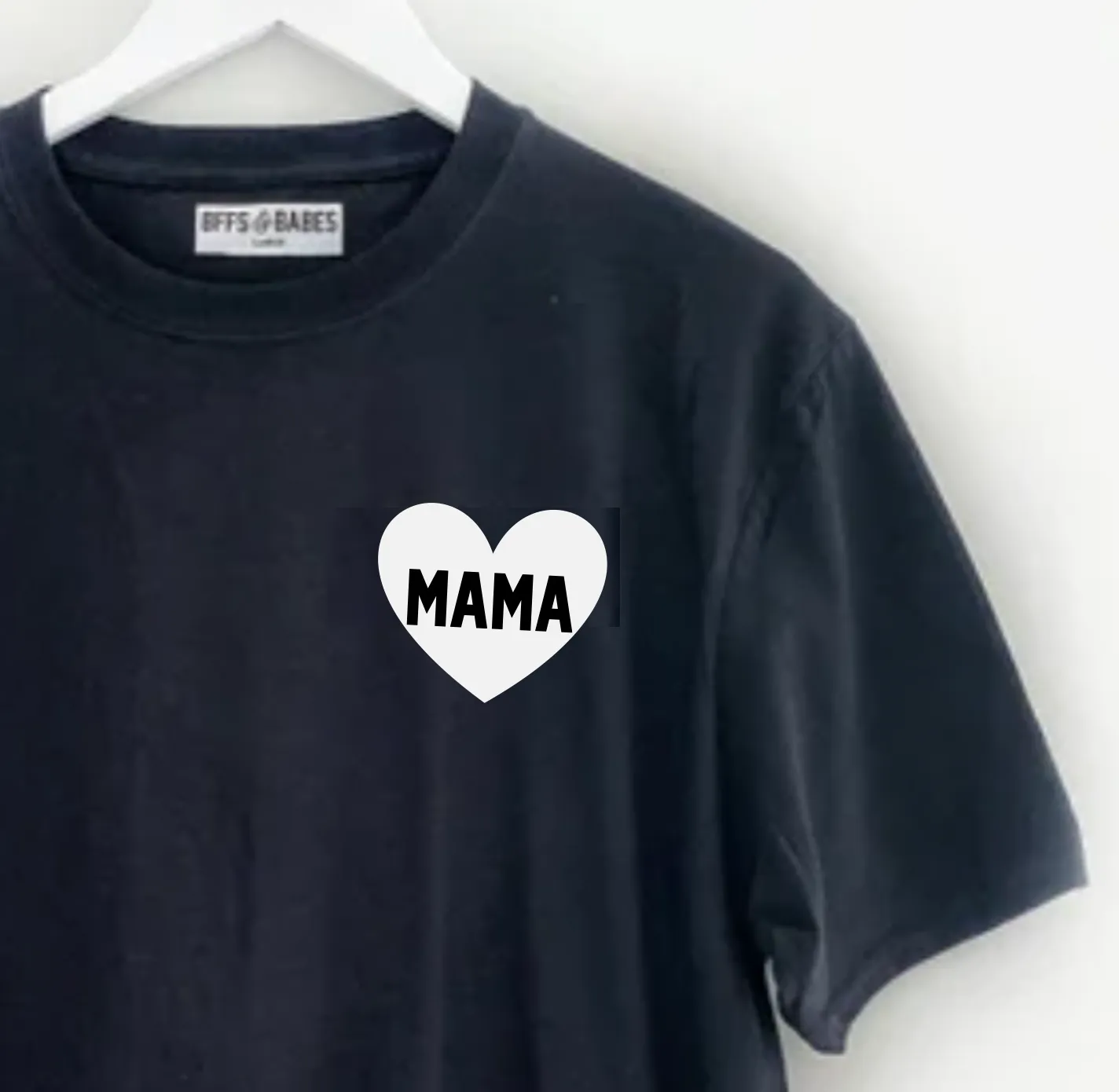 HEART U MOST ♡ black adult tee with white heart sold by BFFS & BABES product image thumbnail 2