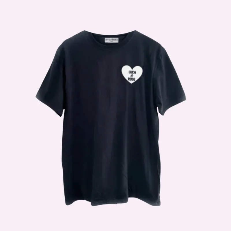 HEART U MOST ♡ black adult tee with white heart sold by BFFS & BABES