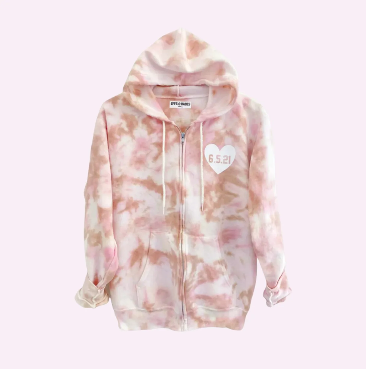 DUSTDYE ROSE ZIP UP ♡ custom hooded zip up sweatshirt sold by BFFS & BABES