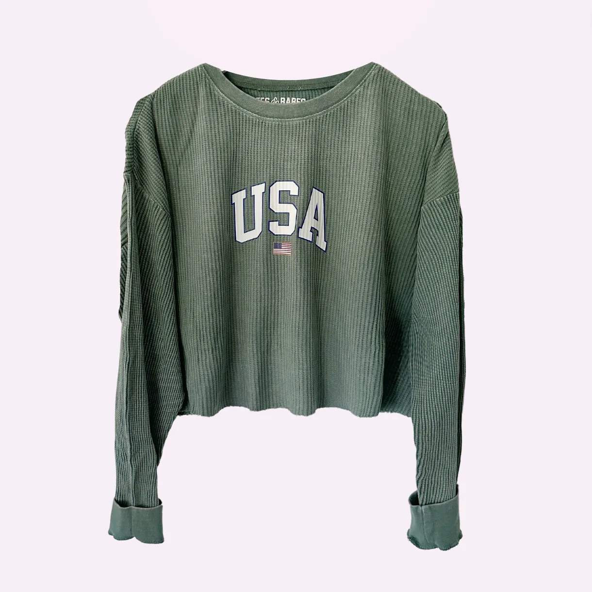 USA CROP ♡ printed thermal top sold by BFFS & BABES product image thumbnail 4