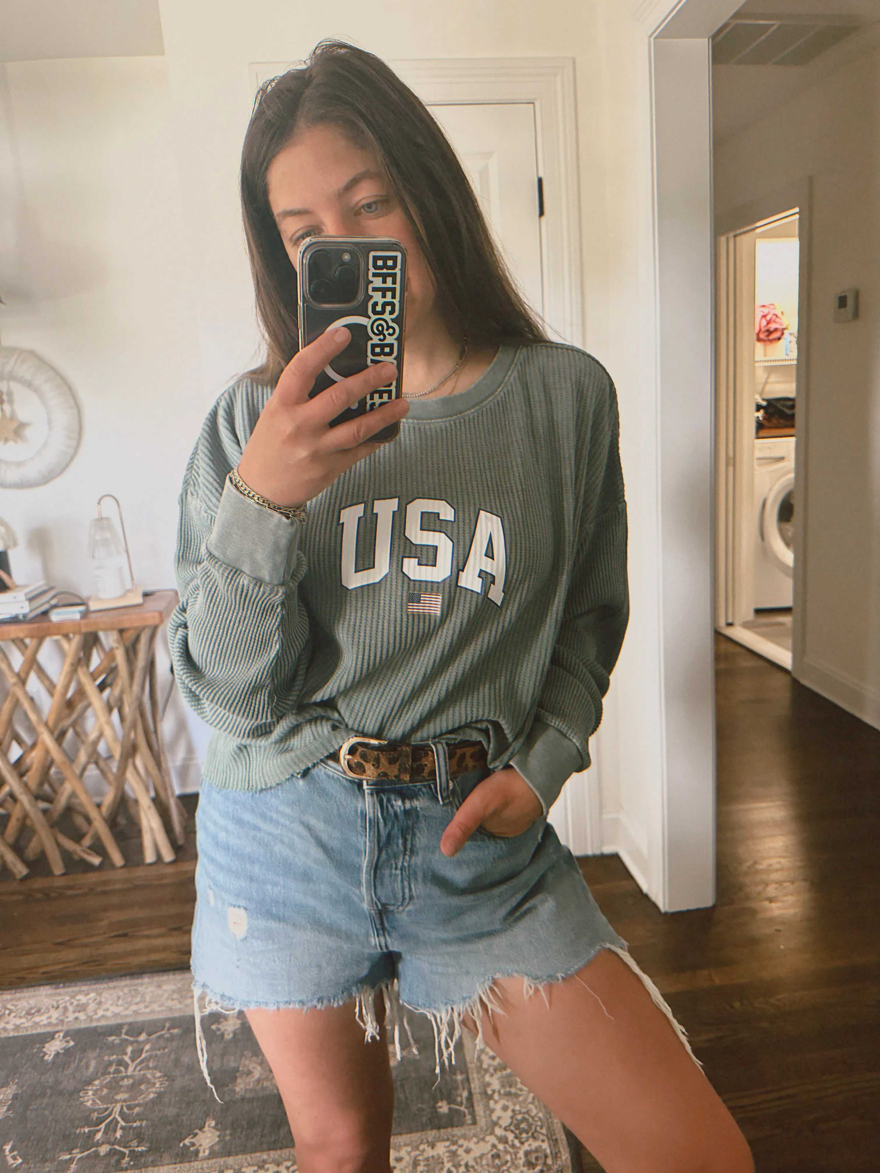 USA CROP ♡ printed thermal top sold by BFFS & BABES product image thumbnail 2