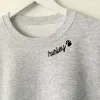 PAW STITCH ♡ gray custom embroidered sweatshirt with paw print sold by BFFS & BABES