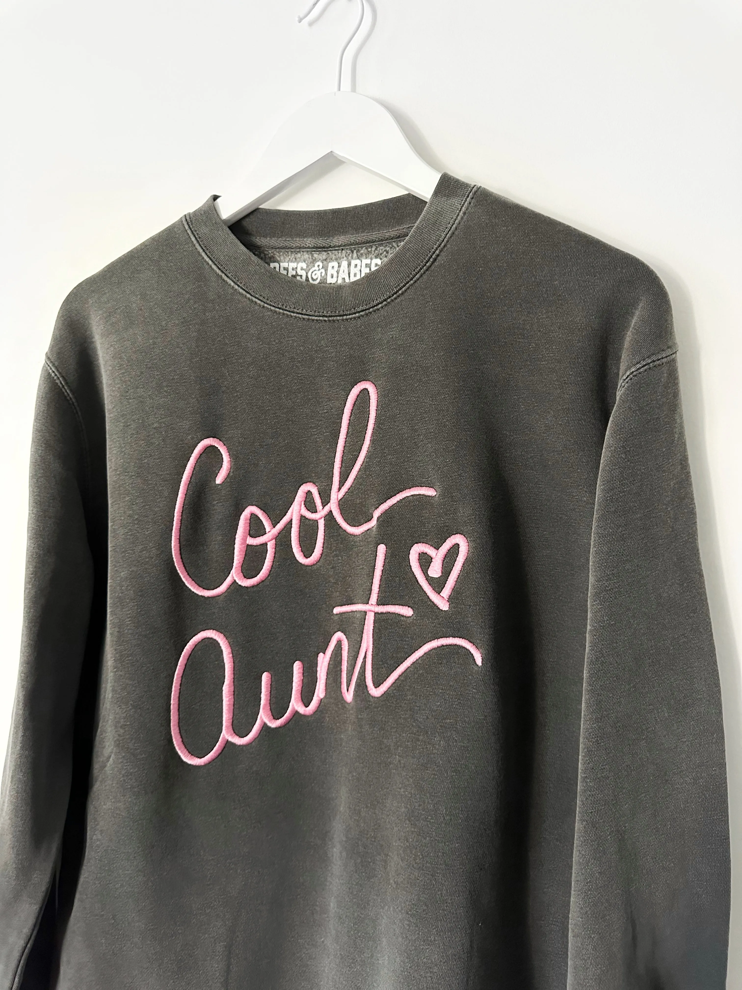 ULTRA COOL AUNT ♡ slate embroidered cool aunt sweatshirt sold by BFFS & BABES product image thumbnail 2