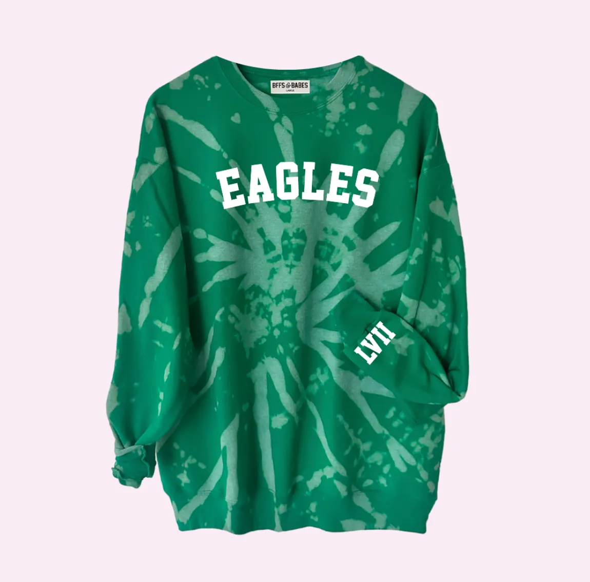 GO TEAM ♡ tie-dye sweatshirt - optional personalized cuff sold by BFFS & BABES product image thumbnail 4