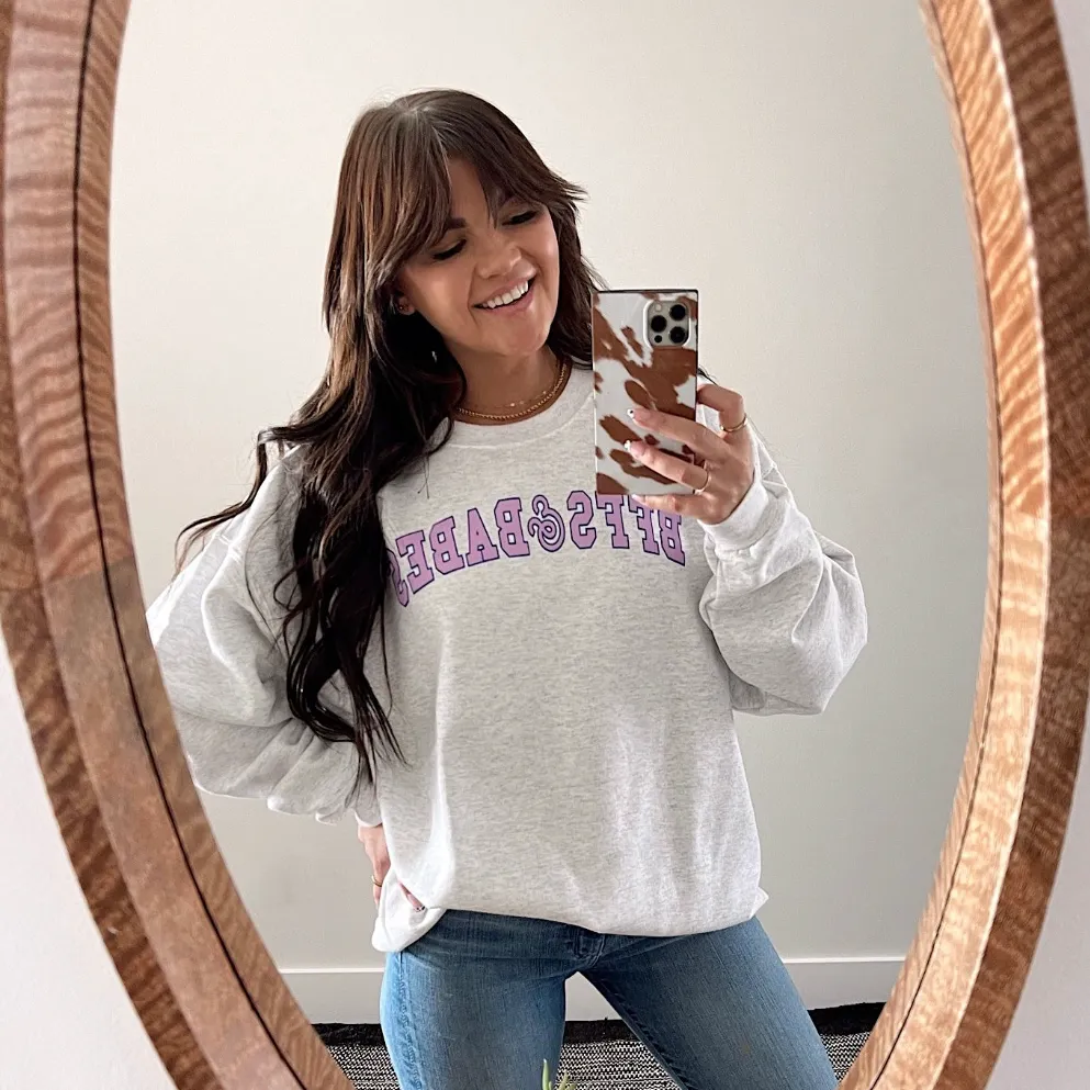 BABE SQUAD ♡ gray logo sweatshirt sold by BFFS & BABES product image thumbnail 2