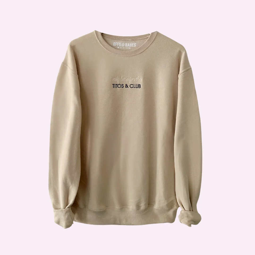 ONLY HERE STITCH ♡ beige embroidered sweatshirt sold by BFFS & BABES