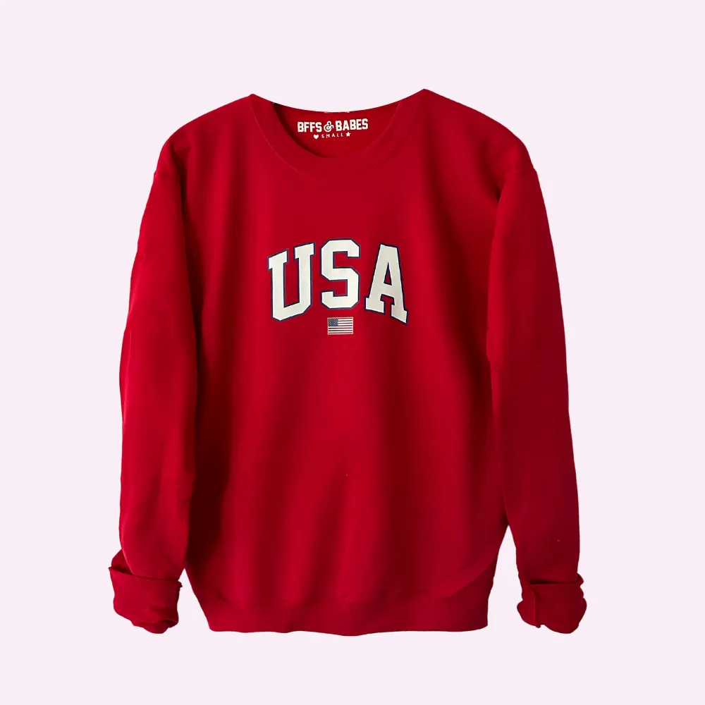 USA FLAG ♡ adult printed sweatshirt sold by BFFS & BABES product image thumbnail 2