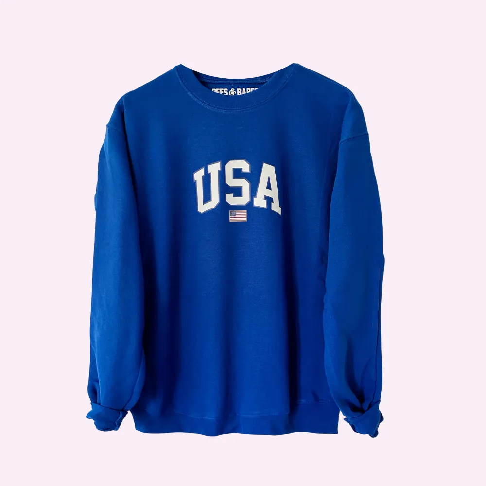 USA FLAG ♡ adult printed sweatshirt sold by BFFS & BABES
