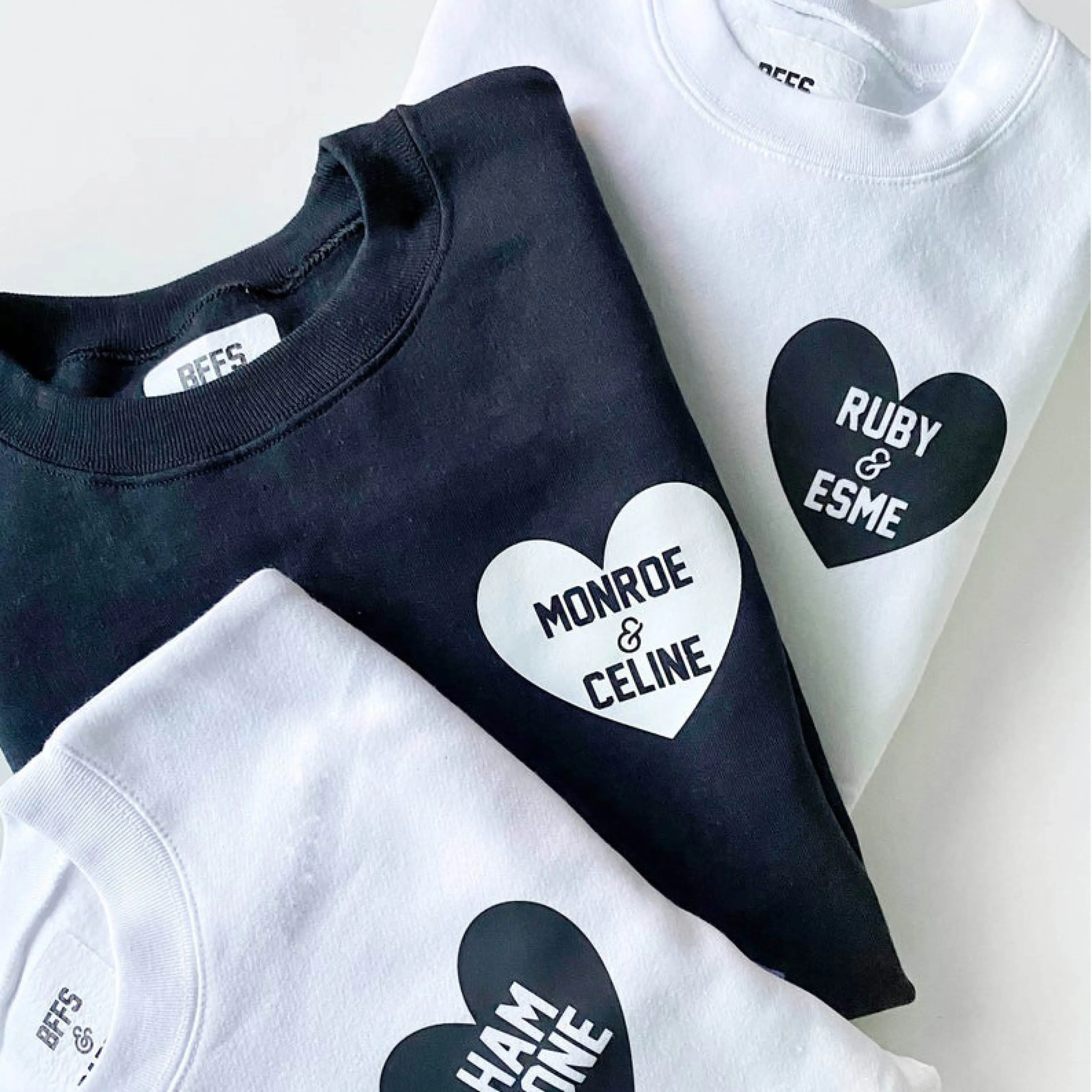 HEART U MOST ♡ white adult sweatshirt with black heart sold by BFFS & BABES product image thumbnail 2