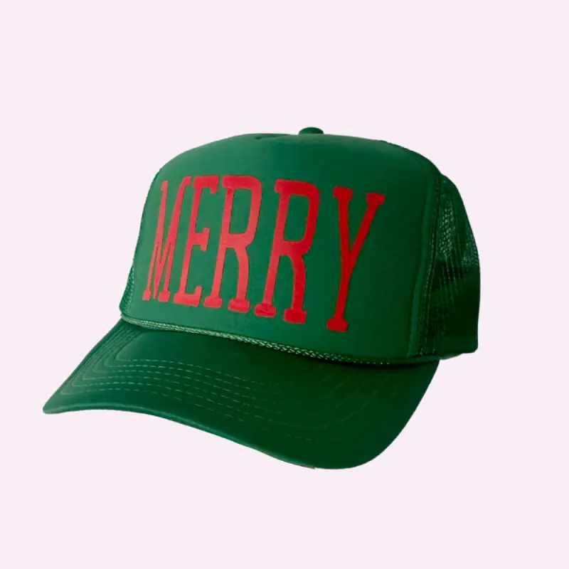 MERRY ♡ printed trucker hat sold by BFFS & BABES
