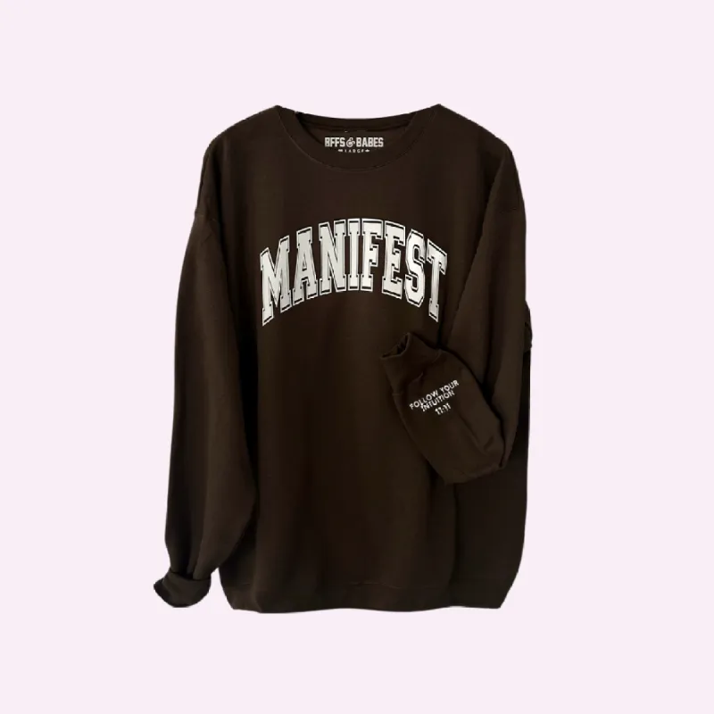 MANIFEST ♡ Jenna Crandall Collab brown sweatshirt sold by BFFS & BABES