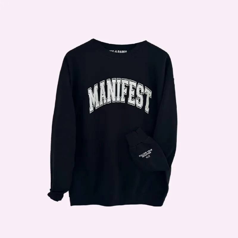 MANIFEST ♡ Jenna Crandall Collab black sweatshirt sold by BFFS & BABES
