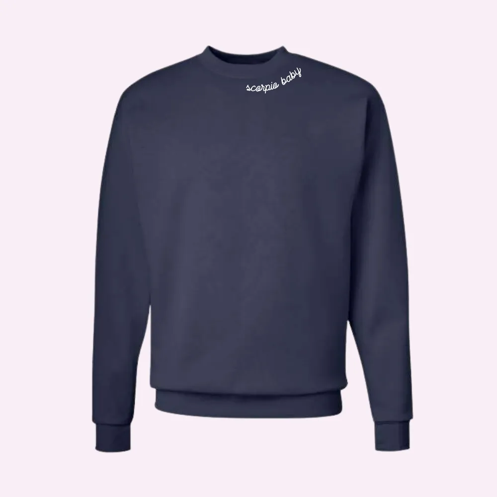 NAVY WITH CUSTOM STITCH ♡ adult embroidered sweatshirt sold by BFFS & BABES