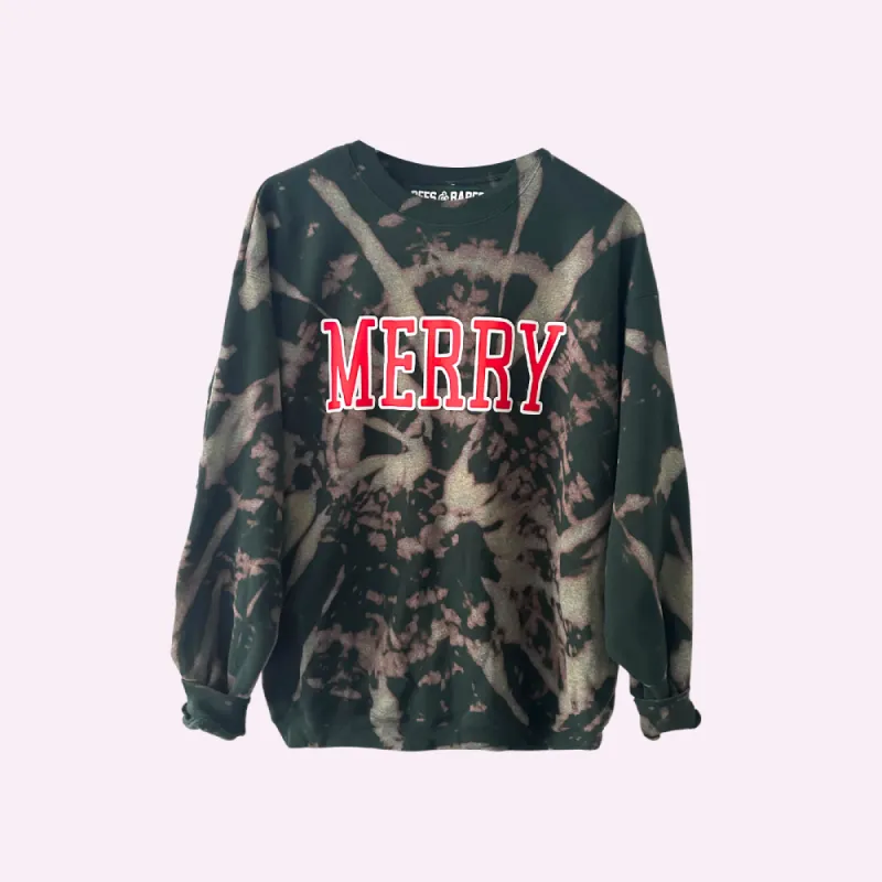 MERRY ♡ adult tie-dye sweatshirt with merry print sold by BFFS & BABES
