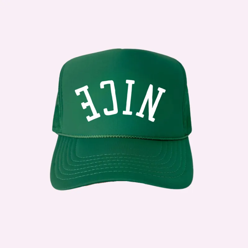 NICE ♡ printed trucker hat sold by BFFS & BABES