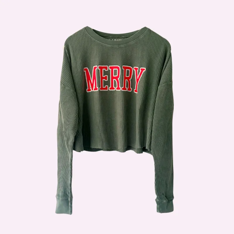 MERRY ♡ printed thermal top made by BFFS & BABES