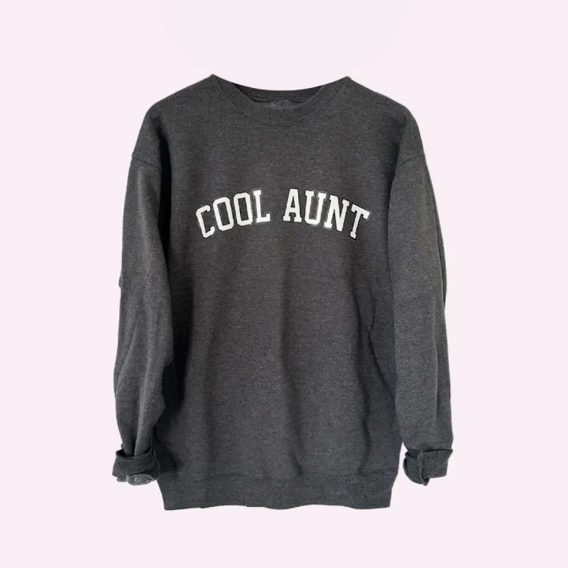 COLLEGIATE AUNT ♡ heather gray cool aunt sweatshirt sold by BFFS & BABES