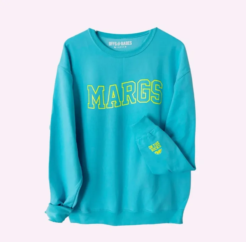 MARGS ♡ turq printed sweatshirt with cuff sold by BFFS & BABES