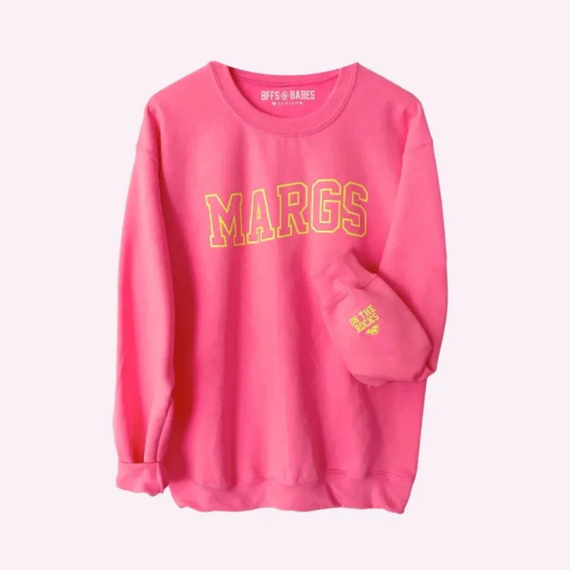 MARGS ♡ pink printed sweatshirt with cuff sold by BFFS & BABES