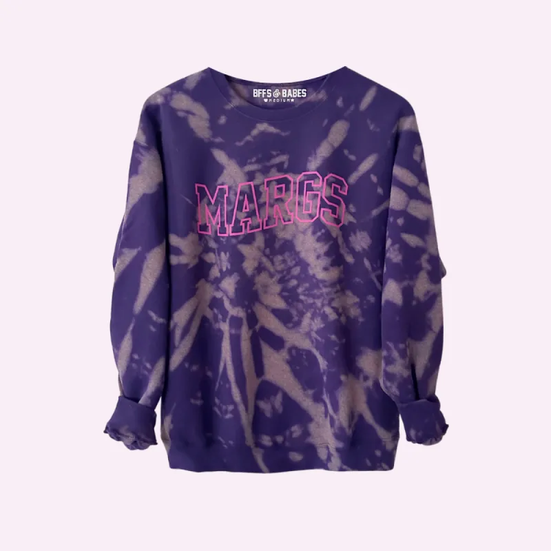MARGS ♡ purple tie-dye printed sweatshirt sold by BFFS & BABES