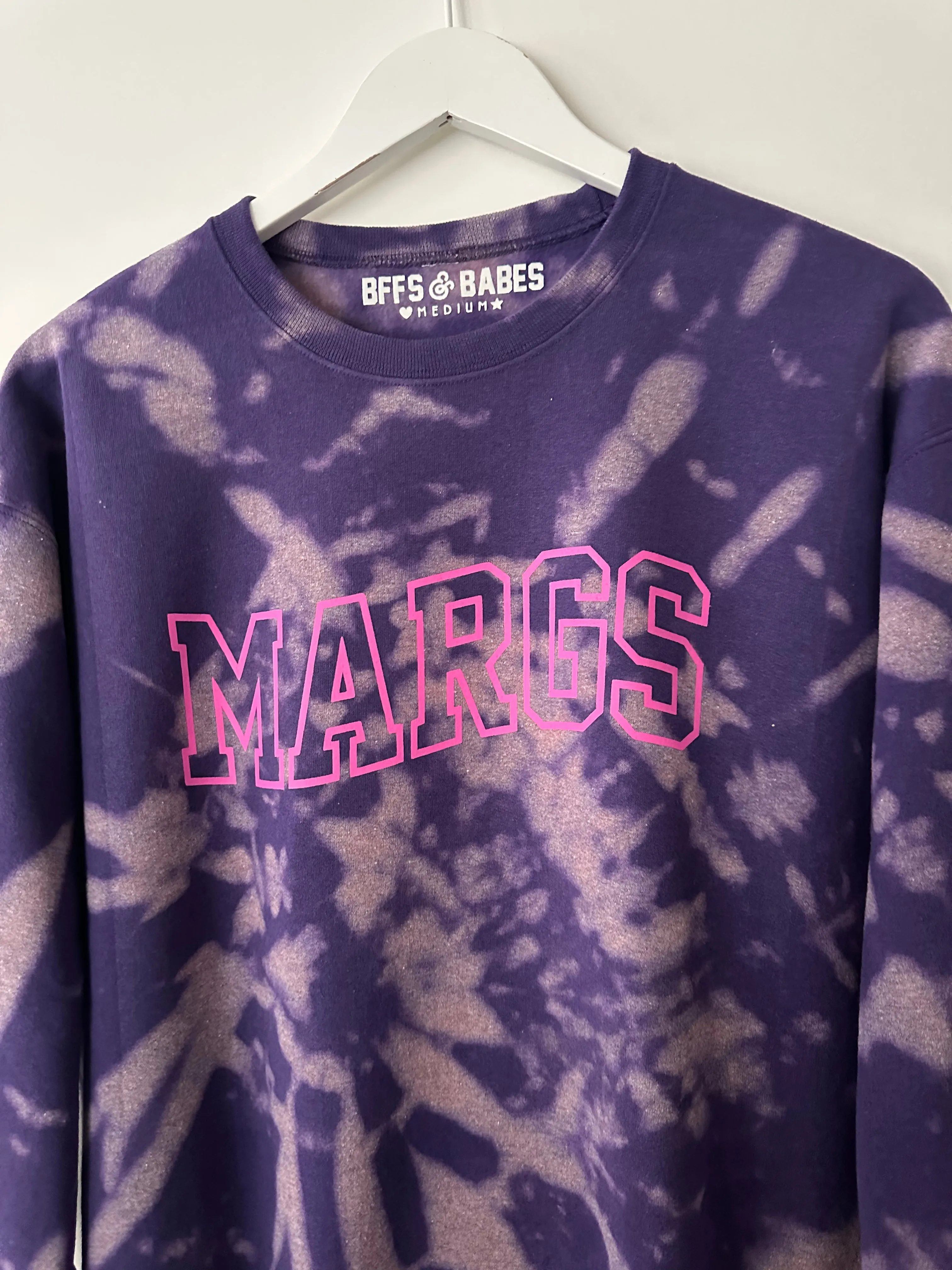 MARGS ♡ purple tie-dye printed sweatshirt sold by BFFS & BABES product image thumbnail 2