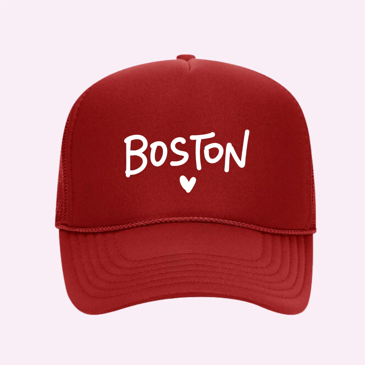 I LOVE BOSTON ♡ printed trucker hat sold by BFFS & BABES