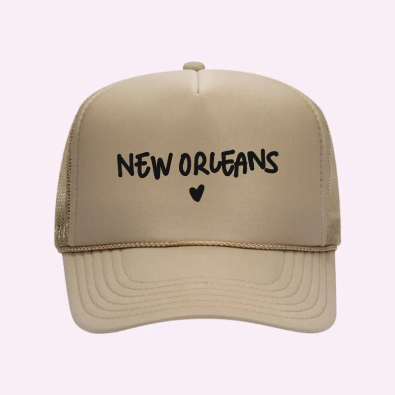 I LOVE NEW ORLEANS ♡ printed trucker hat sold by BFFS & BABES