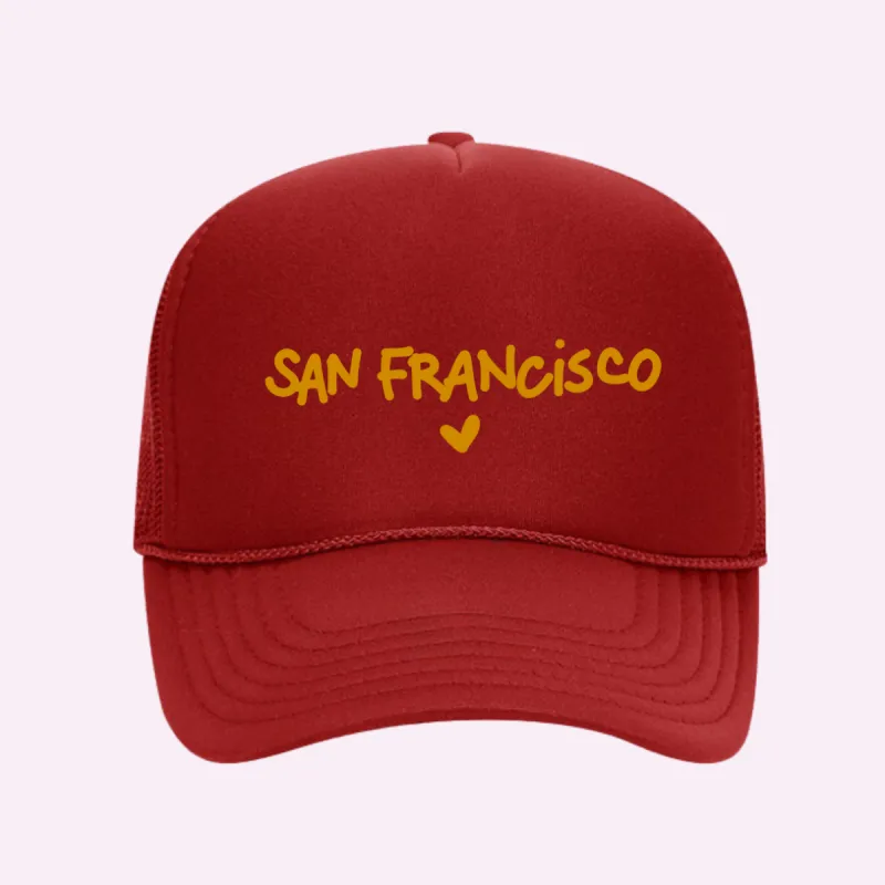 I LOVE SAN FRANCISCO ♡ printed trucker hat sold by BFFS & BABES
