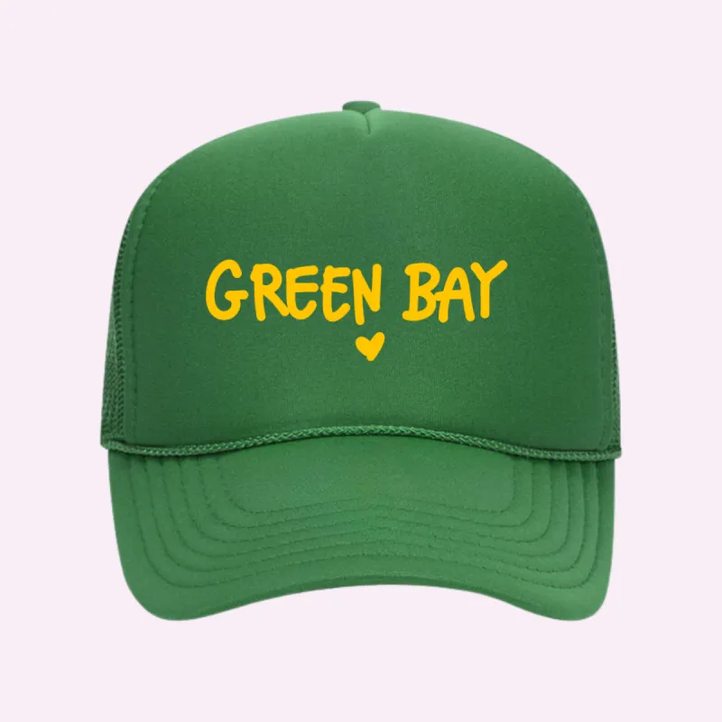 I LOVE GREEN BAY ♡ printed trucker hat sold by BFFS & BABES
