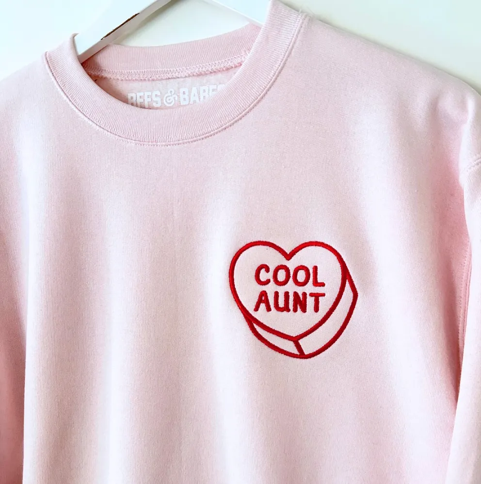 LUV LETTERS STITCH ♡ cool aunt heart sweatshirt sold by BFFS & BABES product image thumbnail 4