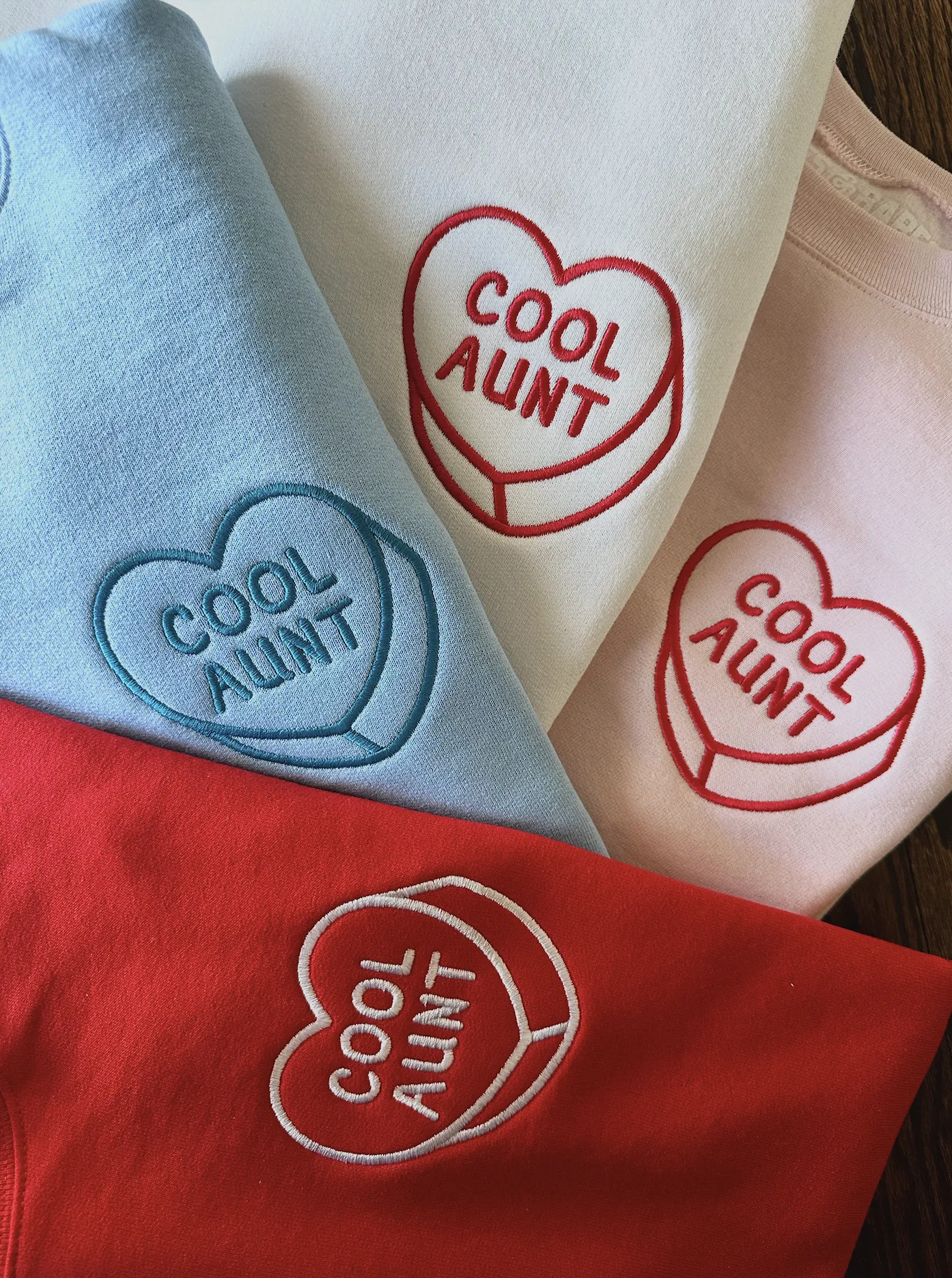 LUV LETTERS STITCH ♡ cool aunt heart sweatshirt sold by BFFS & BABES product image thumbnail 2
