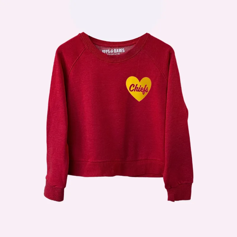 CHIEFS CROP ♡ cropped sweatshirt sold by BFFS & BABES