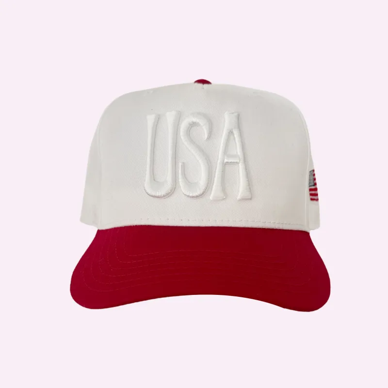 USA BUBBLE ♡ embroidered patriotic classic hat sold by BFFS & BABES