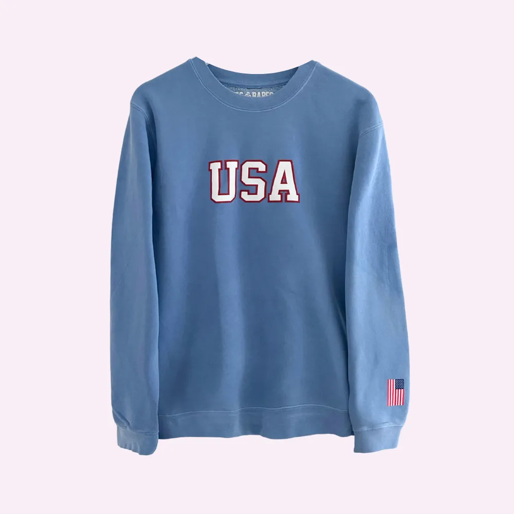 USA ♡ printed pullover with american flag cuff sold by BFFS & BABES