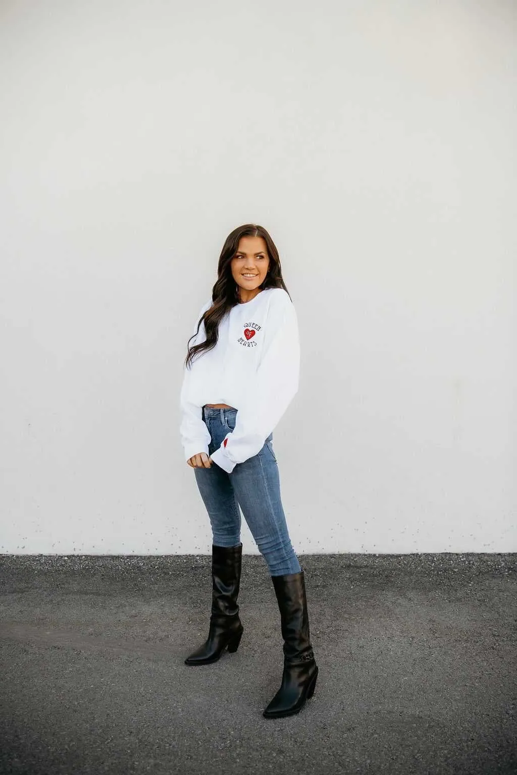 QUEEN OF HEARTS ♡ EMBROIDERED SWEATSHIRT sold by BFFS & BABES product image thumbnail 3
