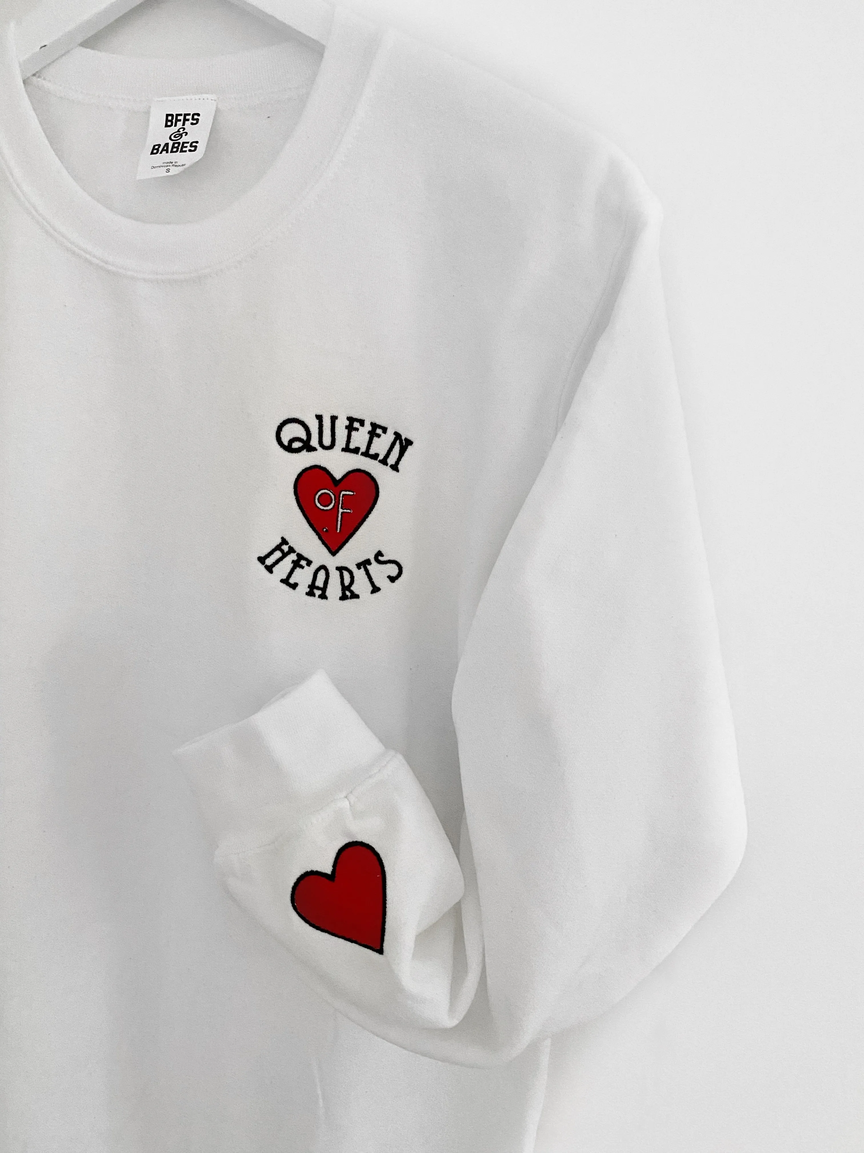 QUEEN OF HEARTS ♡ EMBROIDERED SWEATSHIRT sold by BFFS & BABES product image thumbnail 5