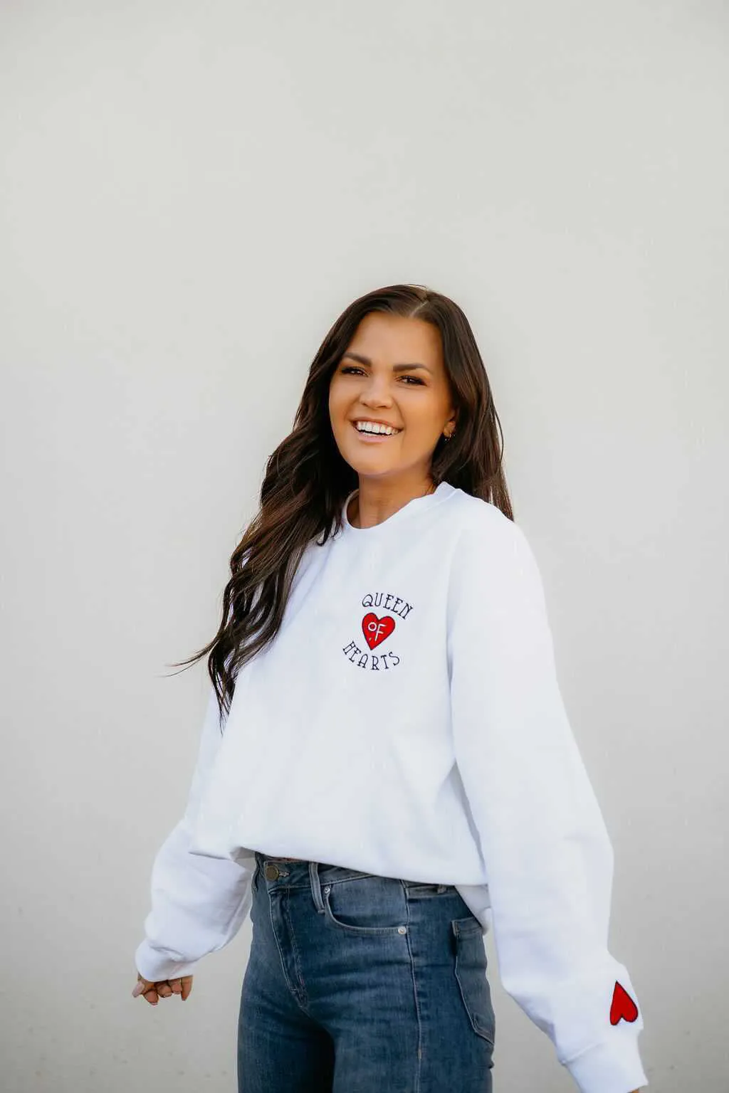 QUEEN OF HEARTS ♡ EMBROIDERED SWEATSHIRT sold by BFFS & BABES product image thumbnail 4