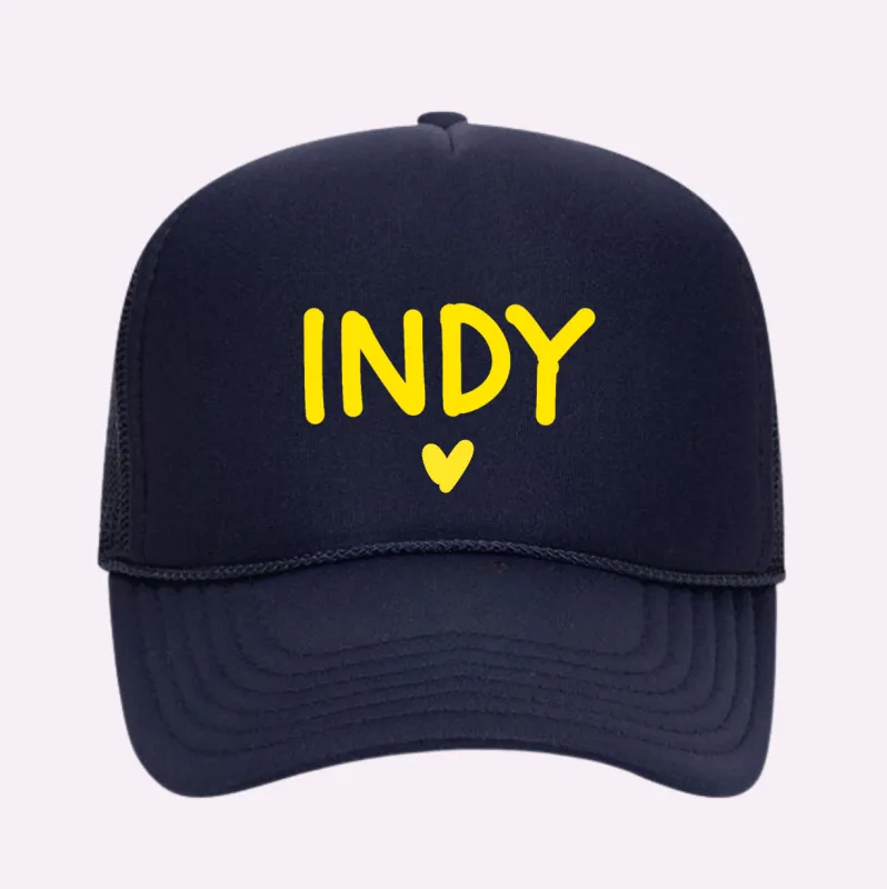 I LOVE INDY ♡ printed trucker hat sold by BFFS & BABES