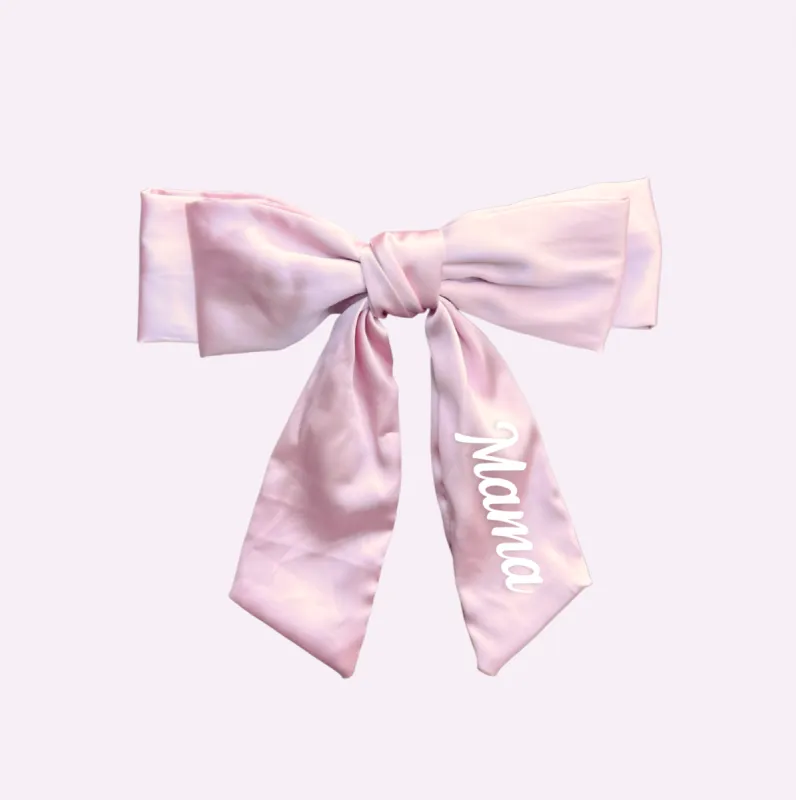 SATIN BOW ♡ pink personalizable clip in bow sold by BFFS & BABES